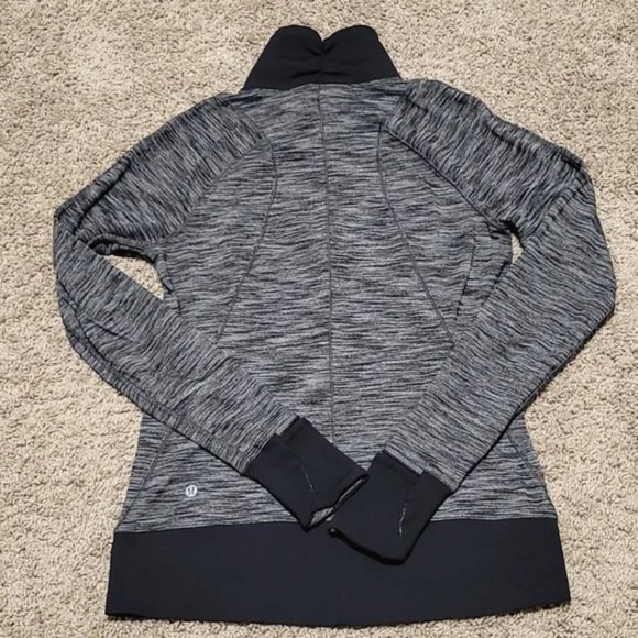 Lululemon Runderful 1/2 Zip Mini Check Pique Black Heathered Black / Gray Size 6 - Picture 10 of 12